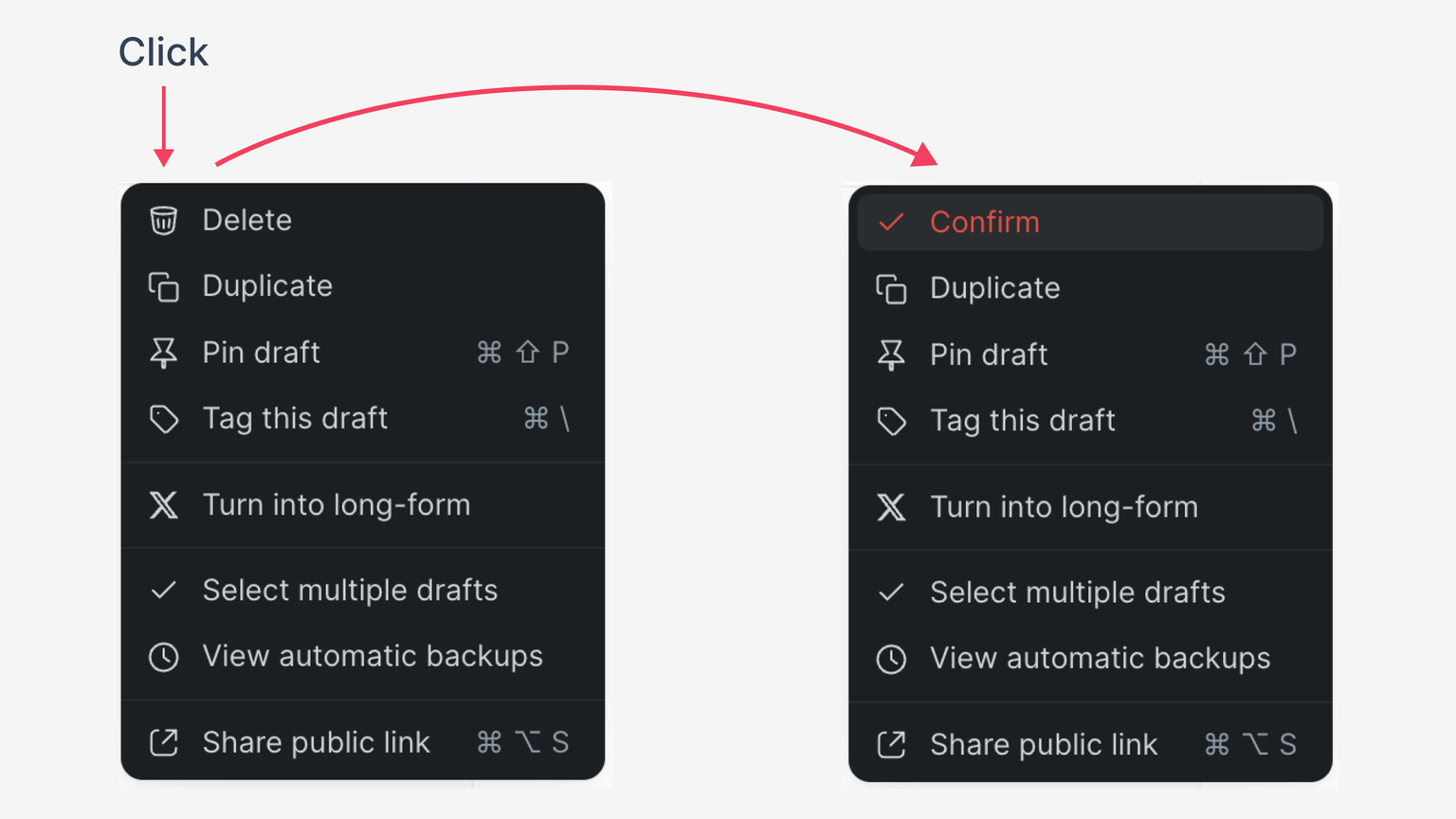 How to confirm delete inline, without a modal