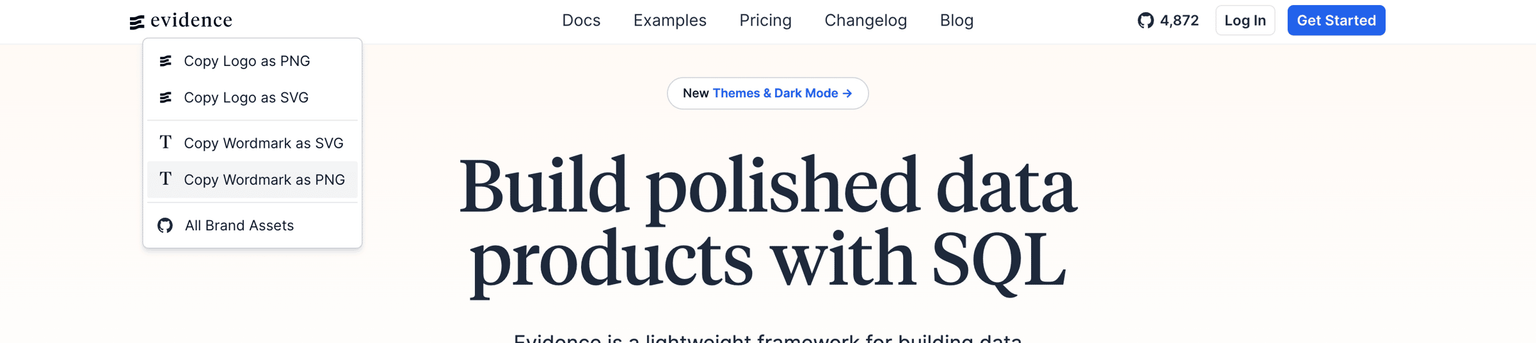 Evidence logo interaction