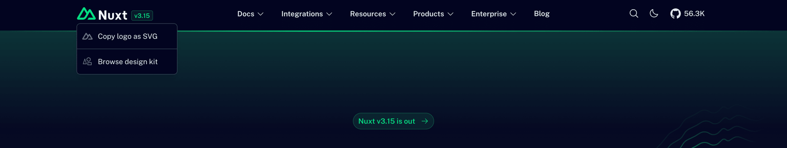 Nuxt logo interaction