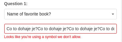 An input that doesn't allow question mark as a symbol in the book name field
