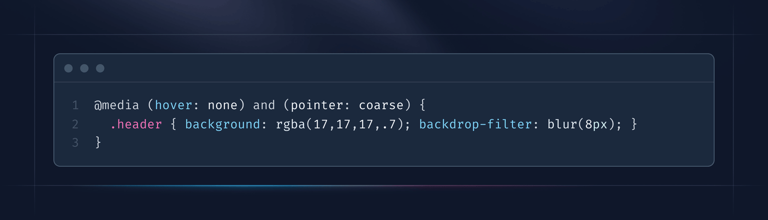 Mobile-first backdrop blur example