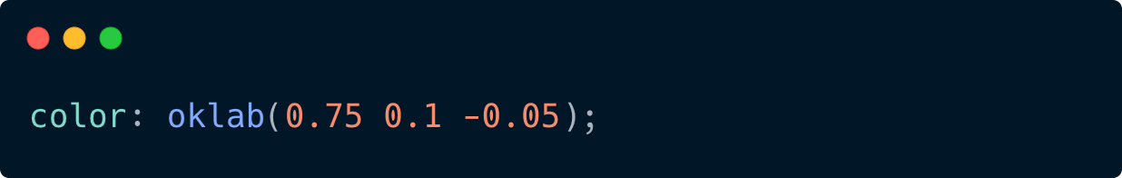 Example of oklab() usage in CSS
