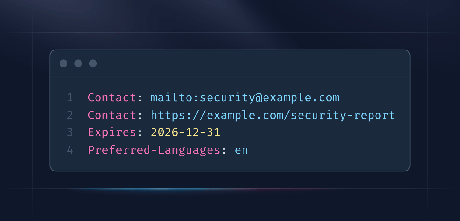 Example security.txt content